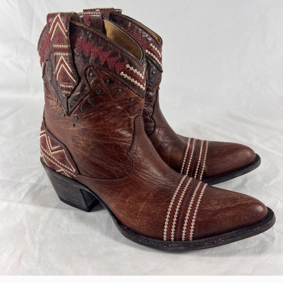Yippee Ki Yay By OLD GRINGO Ankle Brown Leather Vintage Authentic Women's Boots - Picture 1 of 10